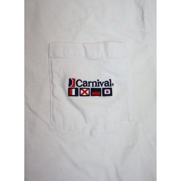 MEN'S CARNIVAL CRUISE EMBROIDERED T-SHIRT - WHITE - SHORT SLEEVE - SIZE L - Picture 4 of 6